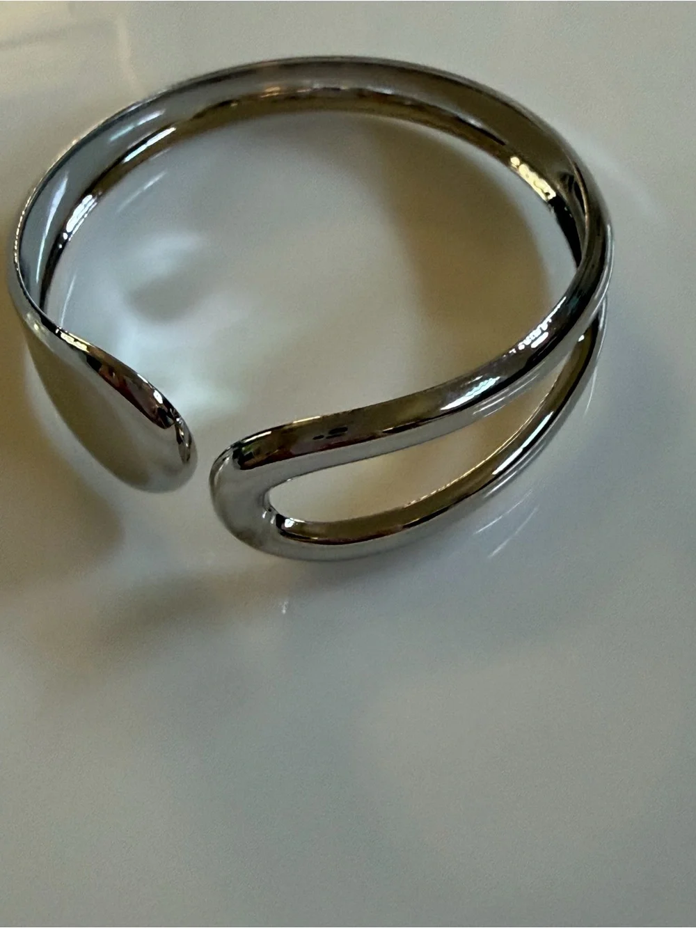 Elegant Silver Open Cuff Teardrop Bracelet - Jewelry